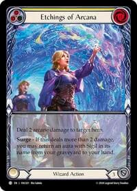 Etchings of Arcana (Yellow) - Blitz Deck: Rosetta - Oscilio - Flesh and Blood TCG card