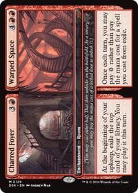 Charred Foyer // Warped Space - Duskmourn: House of Horror - Magic: The Gathering card