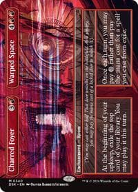 Charred Foyer // Warped Space (Borderless) - Duskmourn: House of Horror - Magic: The Gathering card