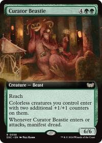 Curator Beastie (Extended Art) - Commander: Duskmourn: House of Horror - Magic: The Gathering card