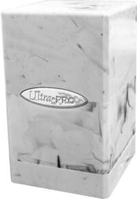 Marble Satin Tower - White and Black - Ultra Pro Deck Boxes - Deck Boxes card