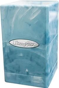 Marble Satin Tower - Light Blue and White - Ultra Pro Deck Boxes - Deck Boxes card