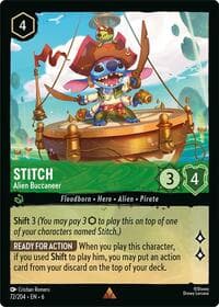 Stitch - Alien Buccaneer - Azurite Sea - Disney Lorcana card