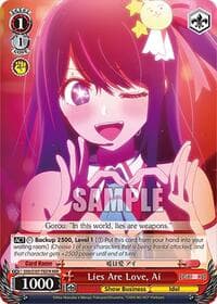 Lies Are Love, Ai (RRR) - [OSHI NO KO] - Weiss Schwarz card
