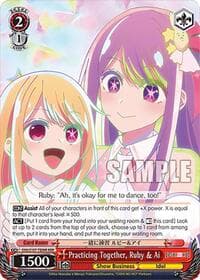 Practicing Together, Ruby & Ai (RRR) - [OSHI NO KO] - Weiss Schwarz card