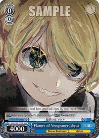 Flames of Vengeance, Aqua (RRR) - [OSHI NO KO] - Weiss Schwarz card