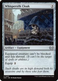 Whispersilk Cloak - Commander: Duskmourn: House of Horror - Magic: The Gathering card