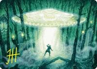 Unidentified Hovership Art Card (Gold-Stamped Signature) - Art Series: Duskmourn: House of Horror - Magic: The Gathering card