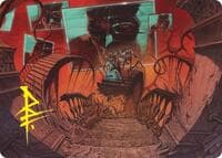 Let's Play a Game Art Card (Gold-Stamped Signature) - Art Series: Duskmourn: House of Horror - Magic: The Gathering card