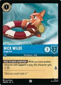 Nick Wilde - Soggy Fox - Azurite Sea - Disney Lorcana card