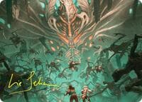 Valgavoth's Onslaught Art Card (Gold-Stamped Signature) - Art Series: Duskmourn: House of Horror - Magic: The Gathering card