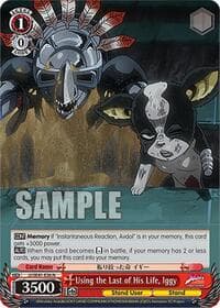 Using the Last of His Life, Iggy - JoJo's Bizarre Adventure: Stardust Crusaders Premium Booster - Weiss Schwarz card