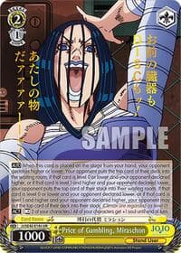 Price of Gambling, Miraschon (JJR) - JoJo's Bizarre Adventure: Stone Ocean Premium Booster - Weiss Schwarz card