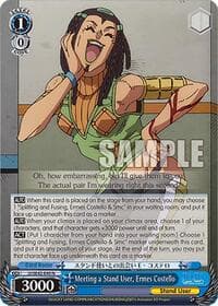 Meeting a Stand User, Ermes Costello - JoJo's Bizarre Adventure: Stone Ocean Premium Booster - Weiss Schwarz card