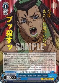 Meeting a Stand User, Ermes Costello (JJR) - JoJo's Bizarre Adventure: Stone Ocean Premium Booster - Weiss Schwarz card