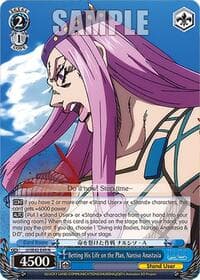 Betting His Life on the Plan, Narciso Anastasia - JoJo's Bizarre Adventure: Stone Ocean Premium Booster - Weiss Schwarz card