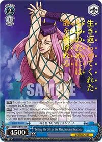 Betting His Life on the Plan, Narciso Anastasia (JJR) - JoJo's Bizarre Adventure: Stone Ocean Premium Booster - Weiss Schwarz card
