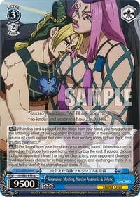 Miraculous Meeting, Narciso Anastasia & Jolyne - JoJo's Bizarre Adventure: Stone Ocean Premium Booster - Weiss Schwarz card