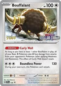 Bouffalant - 136 (Prerelease) [Staff] - SV: Scarlet & Violet Promo Cards - Pokemon card
