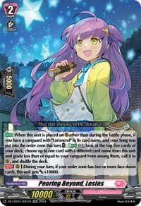Peering Beyond, Lestes - DZ-LBT01: Lyrical Monasterio Sparkling Stars! - Cardfight Vanguard card