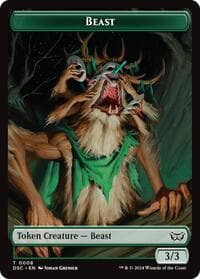 Beast // Scarecrow Double-Sided Token - Commander: Duskmourn: House of Horror - Magic: The Gathering card