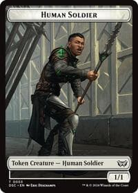 Human Soldier // Scarecrow Double-Sided Token - Commander: Duskmourn: House of Horror - Magic: The Gathering card