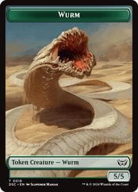 Wurm (0018) // Fractal Double-Sided Token - Commander: Duskmourn: House of Horror - Magic: The Gathering card