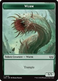 Wurm (0019) // Manifest Double-Sided Token - Commander: Duskmourn: House of Horror - Magic: The Gathering card
