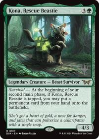 Kona, Rescue Beastie (0187) - Promo Pack: Duskmourn: House of Horror - Magic: The Gathering card
