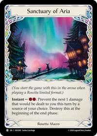 Sanctuary of Aria - Blitz Deck: Rosetta - Oscilio - Flesh and Blood TCG card