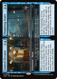 Central Elevator // Promising Stairs - Promo Pack: Duskmourn: House of Horror - Magic: The Gathering card