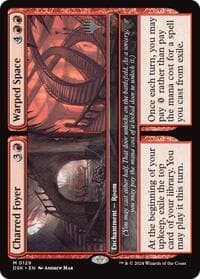 Charred Foyer // Warped Space - Promo Pack: Duskmourn: House of Horror - Magic: The Gathering card