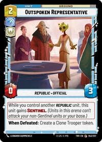 Outspoken Representative - Twilight of the Republic - Star Wars: Unlimited card