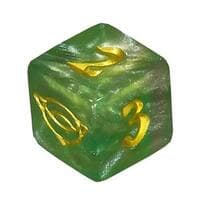 Universes Beyond: The Lord of the Rings: Tales of Middle-earth Planar Die - Jade Green - Wizards of the Coast Dice - Life Counters card