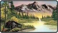 Bob Ross Black-Stitched Playmat - Mountain Retreat - Ultra Pro Playmats - Playmats card