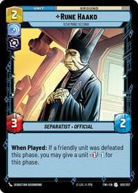 Rune Haako - Scheming Second - Twilight of the Republic - Star Wars: Unlimited card