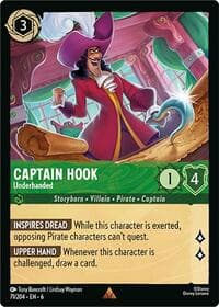 Captain Hook - Underhanded - Azurite Sea - Disney Lorcana card