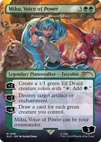 Miku, Voice of Power - Freyalise, Llanowar's Fury - Secret Lair Drop Series - Magic: The Gathering card