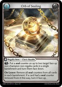 Orb of Sealing - Mortal Ambition - Grand Archive TCG card