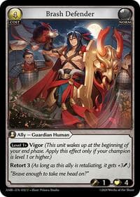 Brash Defender - Mortal Ambition - Grand Archive TCG card