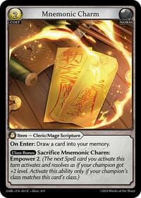 Mnemonic Charm - Mortal Ambition - Grand Archive TCG card