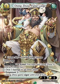 Dong Zhou, False Liege - Mortal Ambition - Grand Archive TCG card