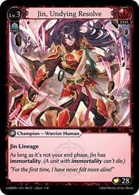 Jin, Undying Resolve - Mortal Ambition Starter Decks - Grand Archive TCG card