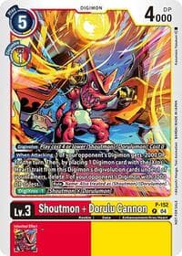 Shoutmon + Dorulu Cannon (Store Tournament 2024 Oct. - Dec. Participation Pack) - Digimon Promotion Cards - Digimon Card Game card