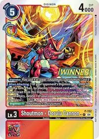 Shoutmon + Dorulu Cannon (Store Tournament 2024 Oct. - Dec. Winner Pack) - Digimon Promotion Cards - Digimon Card Game card
