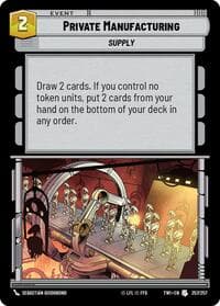 Private Manufacturing - Twilight of the Republic - Star Wars: Unlimited card