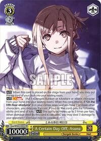 A Certain Day Off, Asuna - Dengeki Bunko - Weiss Schwarz card