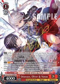 Shiawase, Oliver & Nanao (SP) - Dengeki Bunko - Weiss Schwarz card