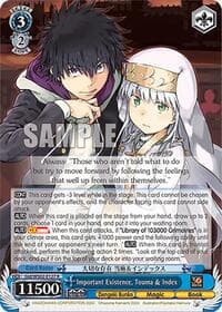 Important Existence, Touma & Index - Dengeki Bunko - Weiss Schwarz card