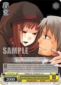 Important Things, Holo & Lawrence - Dengeki Bunko - Weiss Schwarz card